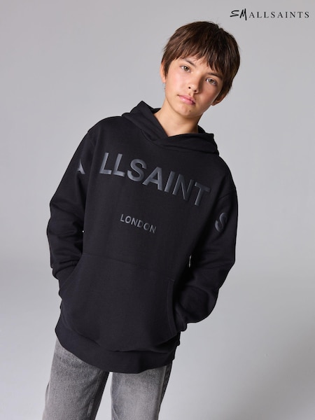 smALLSAINTS Black Biggy 100% Cotton Oversized Pullover Logo Hoodie (N79587) | AED102 - AED113
