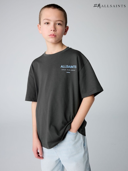 Black/Denim - smALLSAINTS Oversized Underground Crew 100% Cotton T-Shirt (N79594) | ‏128 د.إ.‏ - ‏ 151‏ د.إ.