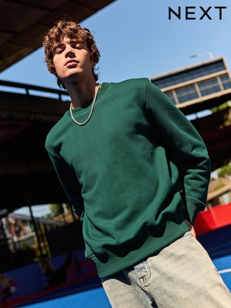Bright Green Crew Sweatshirt 100% Cotton Heavyweight Crew Sweatshirt (N79598) | €13.50