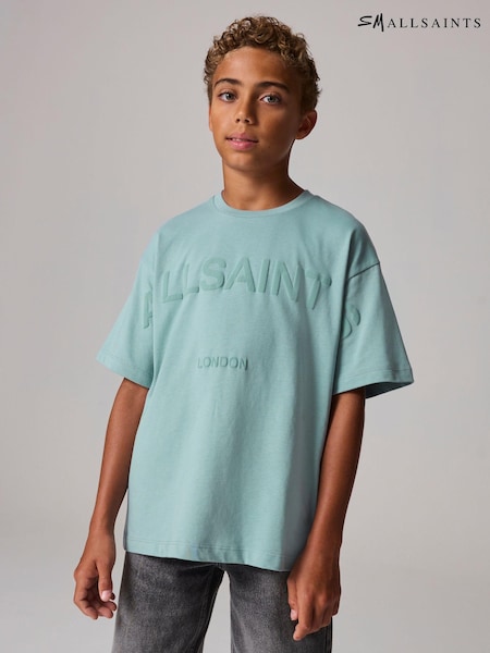 smALLSAINTS Mid Blue Oversized 100% Cotton Biggy Logo Crew T-Shirt (N79602) | €31 - €37