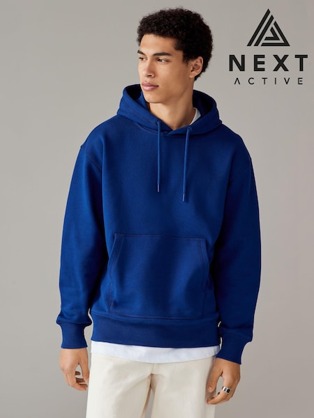 Cobalt Blue Heavyweight 100% Cotton Hoodie (N79610) | AED76