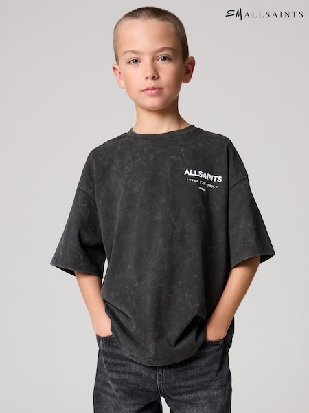 smALLSAINTS Washed Grey Oversized Underground Crew 100% Cotton T-Shirt (N79612) | €33 - €38