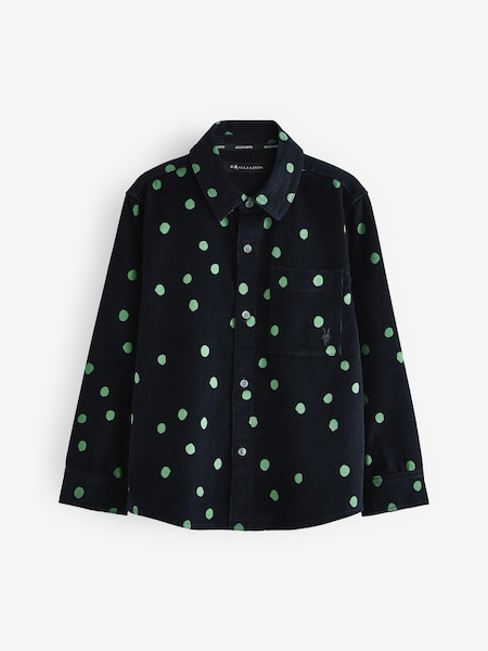 smALLSAINTS Black Boys 100% Cotton Ocular Polka Dot Corduroy Shirt (N79638) | €25 - €28