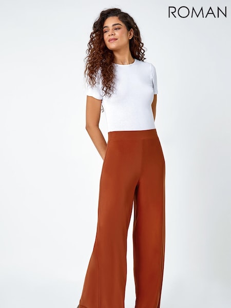 Roman Orange Wide Leg Stretch Trousers (N79710) | €40
