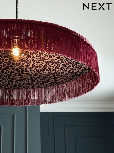 Red Allegra Leopard Easy Fit Pendant Ceiling Light Shade (N79831) | $89