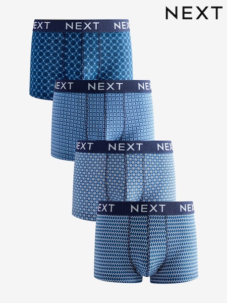 Синее с геометрическим рисунком - Hipsters Boxers 4 Pack (N79852) | €18