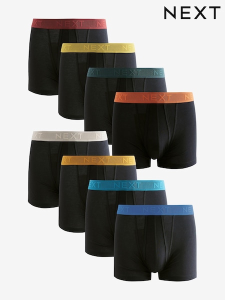 Black Green/Blue Texture Waistband A-Front Boxers 8 Pack (N79865) | €46