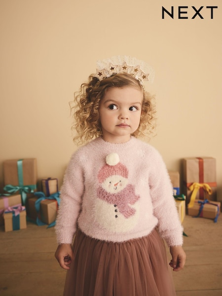 Pink Snowman Christmas Jumper (2-8yrs) (N79925) | €11 - €13