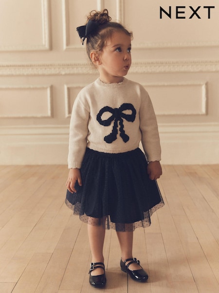 Ecru - Bow Jumper & Skirt Set (3mths-7yrs) (N79948) | 24 € - 28 €