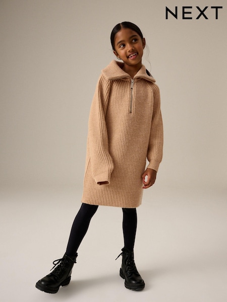 Ecru Cream Zip Jumper Dress (3-16yrs) (N79974) | 90 QAR - 107 QAR