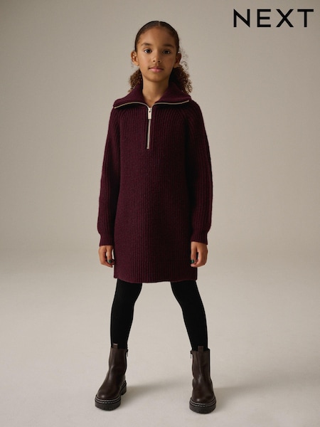 Burgundy Zip Jumper Dress (3-16yrs) (N79978) | 90 QAR - 107 QAR