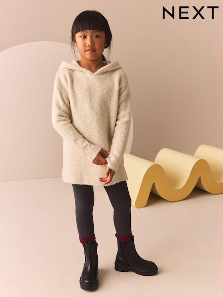Ecru Hooded Jumper Dress (3-16yrs) (N79980) | AED81 - AED99