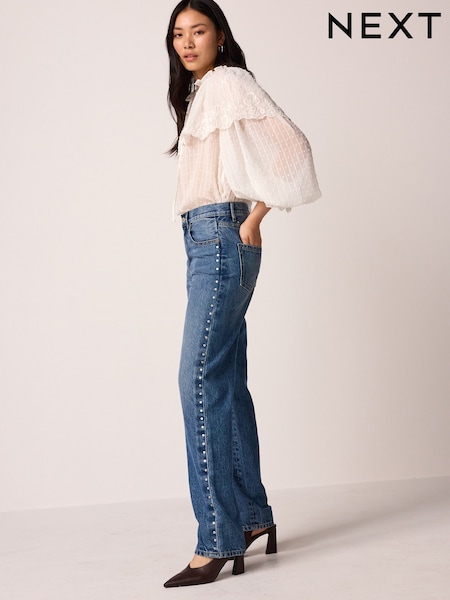 Blue Studded 100% Cotton Jeans (N79990) | €33