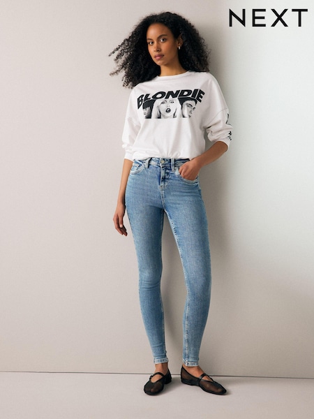 ג'ינס כחול בשטיפה בינונית - Super Soft Skinny Jeans (N80167) | ‏93‏₪