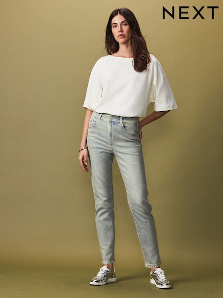 Vihreä sävytetty - Mom Comfort Stretch Jeans (N80169) | €29