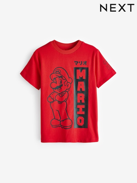 Red/Black Japan Mario Mario Gaming 100% Cotton T-Shirt (3-15yrs) (N80417) | €9 - €10