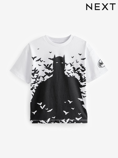 White 100% Cotton Licensed Batman T-Shirt (3-15yrs) (N80882) | €14 - €16