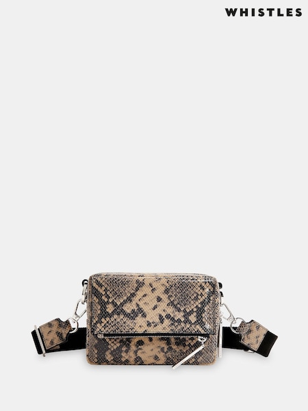 Whistles Black Snake Effect Bibi Cross-Body Bag (N81445) | €102