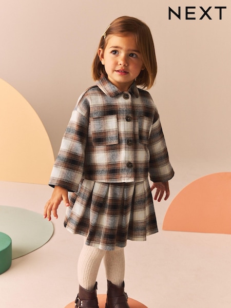 Neutral 100% Cotton Check Shirt and Skirt Set (3mths-7yrs) (N83583) | AED85 - AED99