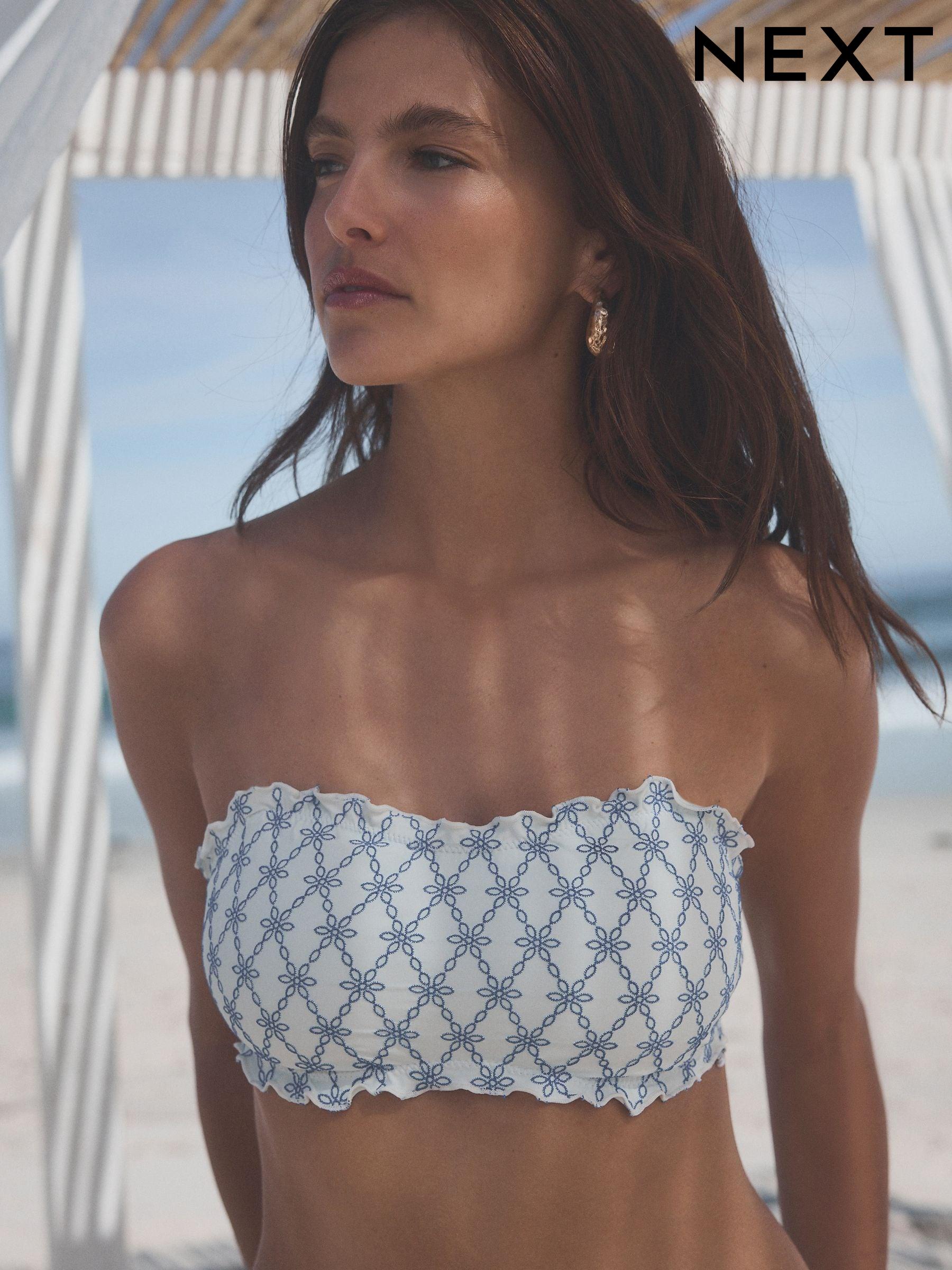 White padded bandeau bikini top online