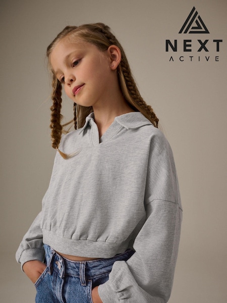 Grijs - Collared Boxy Sweatshirt (3-16yrs) (N90134) | € 8 - € 14