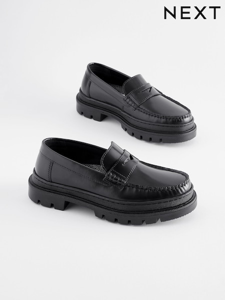 Schwarz - School Leather Loafers (N90144) | 17 € - 21 €