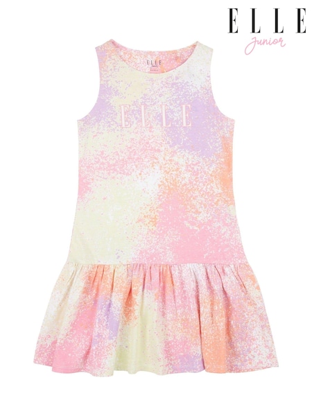 Elle Junior Girls Pink 100% Cotton Sleeveless Ruffled Hem Dress (N90159) | ‏128 ر.س.‏ - ‏153 ر.س.‏