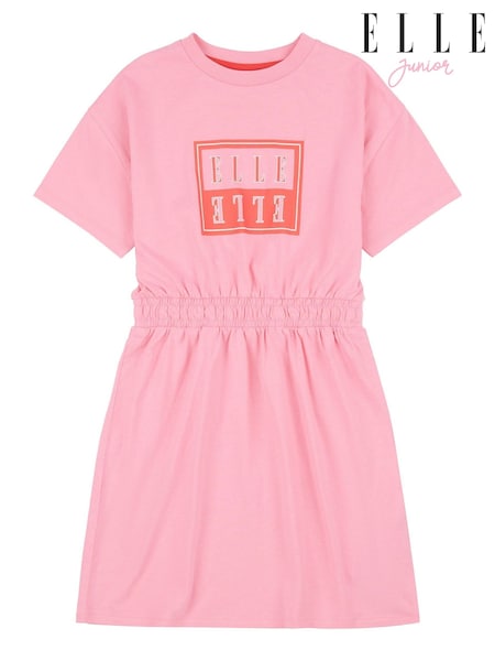Elle Junior Girls Pink Block Logo Dress (N90166) | €33 - €40