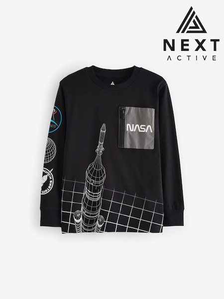 Black Licensed NASA Long Sleeve T-Shirt (3-16yrs) (N90180) | €20 - €24