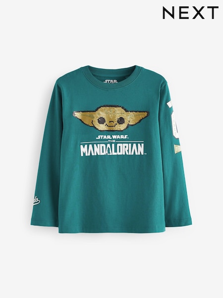 Teal Blue Flippy Sequin License Star Wars 100% Cotton T-Shirt (3-16yrs) (N90184) | 44 QAR - 53 QAR