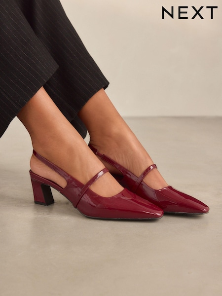Red Forever Comfort® Square Toe Sling Back Heels (N90220) | EGP2,100