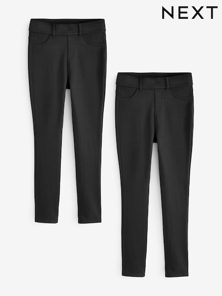 Black Full Length Brushed and Non brushed 2 Pack of jersey Denim Leggings (N94128) | €40