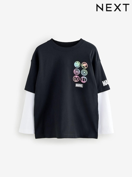 Black/White Marvel License Skate Sleeve T-Shrt (3-16yrs) (N94721) | €20 - €24