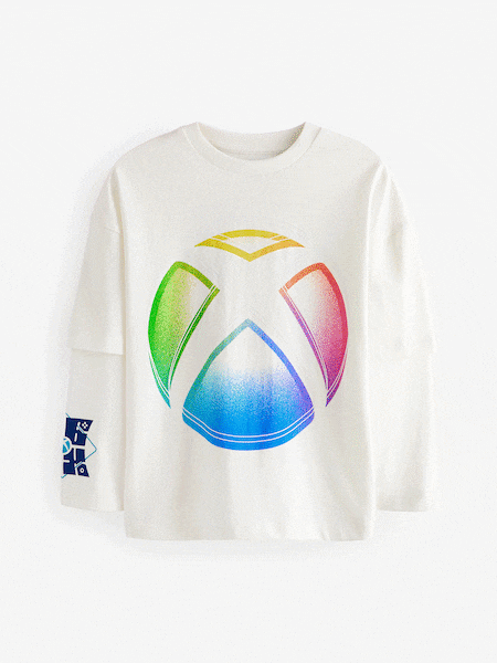 White Licensed Xbox Back Print Long Sleeve T-Shirt (3-16yrs) (N94723) | €20 - €24