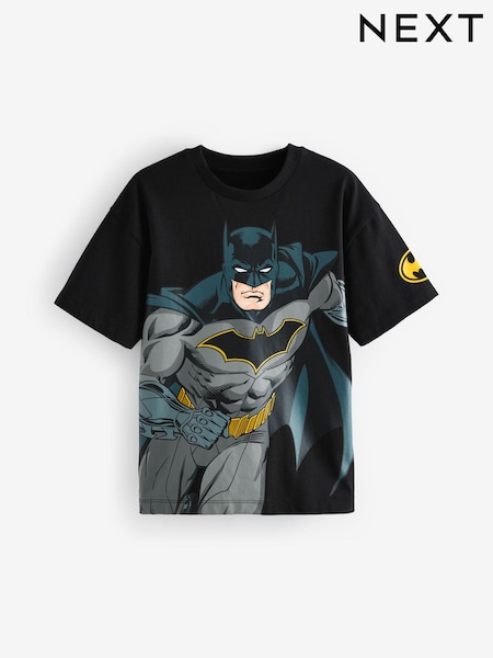 Black Licensed DC Comics Batman 100% Cotton T-Shirt (3-16yrs) (N94741) | €11 - €14