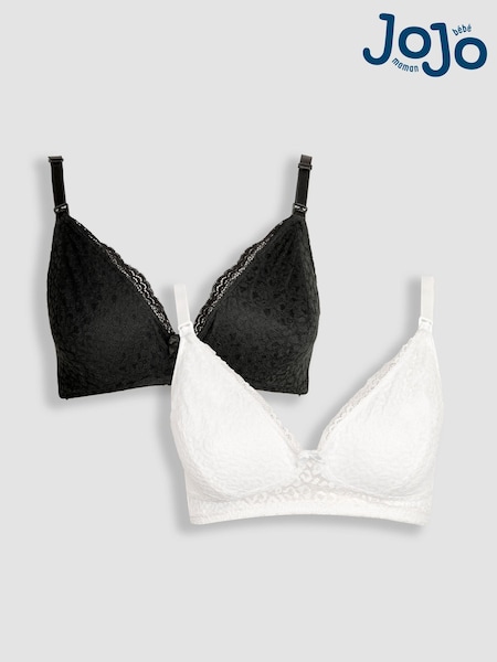 JoJo Maman Bébé Black Maternity And Nursing Lace Bras 2 Pack (N94742) | €48
