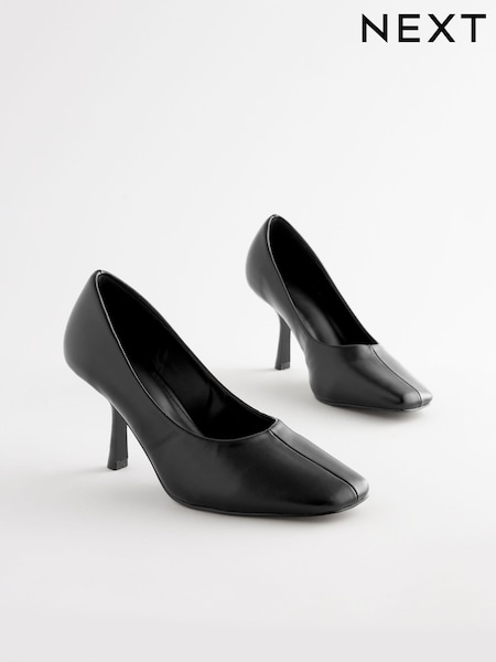 Black Forever Comfort Angled Square Toe Heels (N94750) | €15