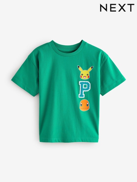Green 100% Cotton Pokémon License Short Sleeve T-Shirt (4-16yrs) (N94755) | 13 QAR - 16 QAR