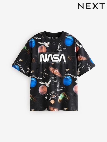 Black Ground Licensed NASA Planet 100% Cotton T-Shirt (3-16yrs) (N94758) | €17 - €21
