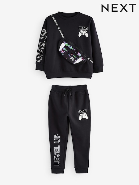 Black Licensed XBox Crew Neck Sweat and Jogger Set (3-16yrs) (N94784) | AED142 - AED170