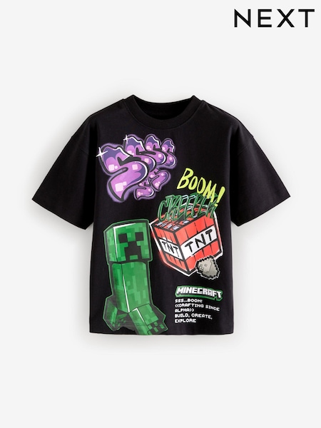 Black Graffiti Licensed Minecraft T-Shirt (3-16yrs) (N94785) | € 18 - € 23