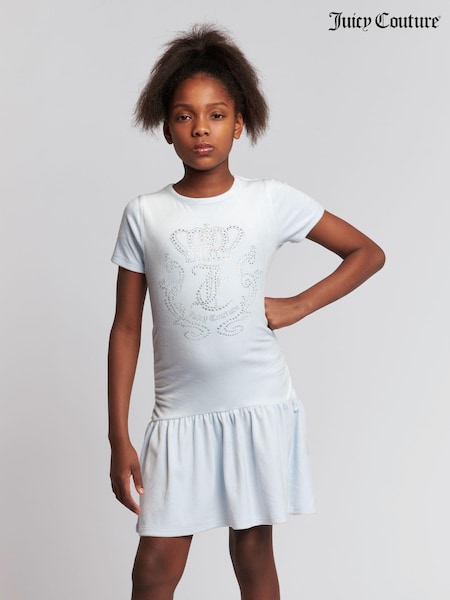 Juicy Couture Girls Blue Diamante Crown Dress (N94819) | €44 - €53