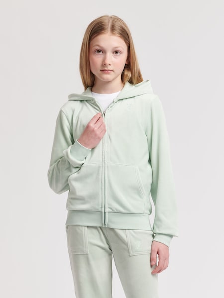 Juicy Couture Girls Tonal Velour Zip Through Hoodie (N94831) | 250 LEI - 300 LEI