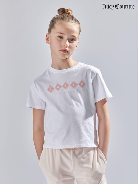 Alb - Tricou Juicy Couture Fete Tonal 100% Bumbac (N94839) | 89 LEI - 107 LEI