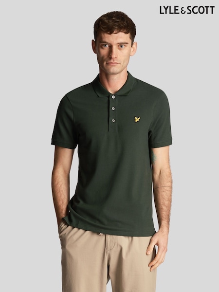 Lyle & Scott Khaki Green Plain Polo Shirt (N94841) | €84