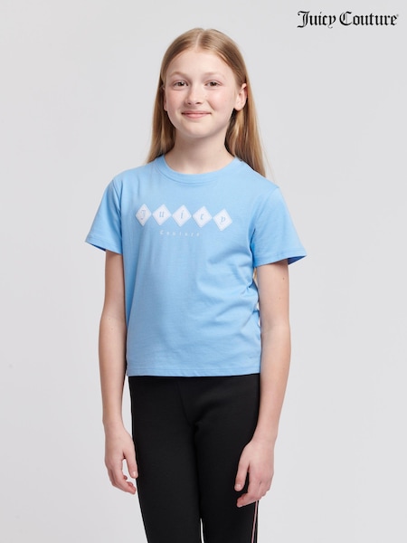 Albastru - Tricou Juicy Couture Fete Tonal 100% Bumbac (N94842) | 104 LEI - 125 LEI