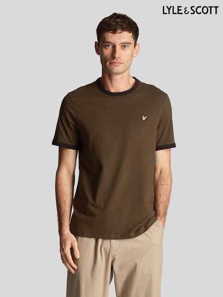 Lyle & Scott Brown Contrast Pocket 100% Cotton T-Shirt (N94887) | 173 QAR
