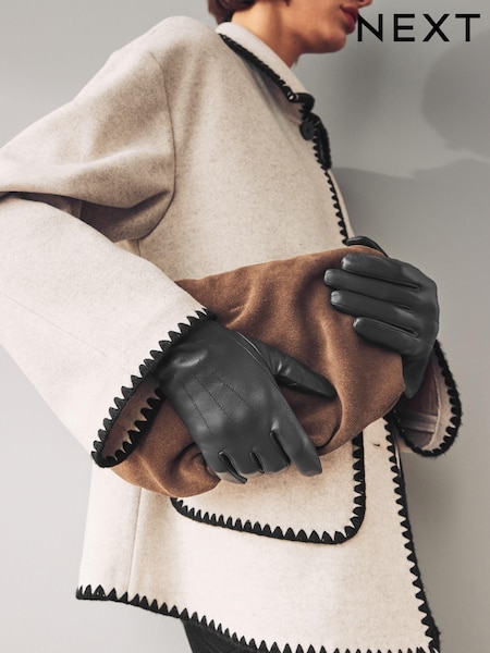 Grey Leather Gloves (N94899) | €11