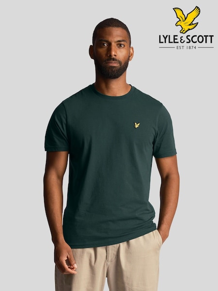 Lyle & Scott Green Plain 100% Cotton T-Shirt (N94909) | €39