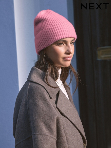 Pink Wool Cashmere Beanie Hat (N94920) | €34